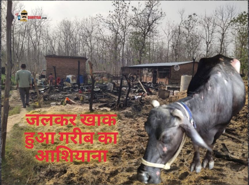 आंखों के सामने खाक हुई गृहस्थी, आग बुझाने में झुलस गया किसान
