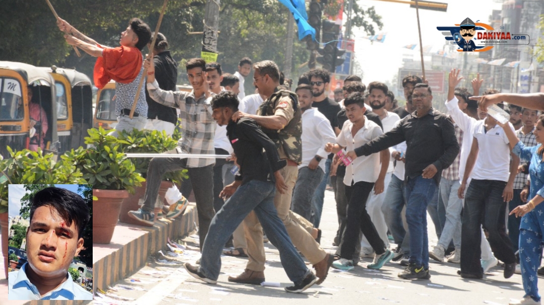 छात्रसंघ चुनाव में पथराव, पुलिस से झड़प, भीड़ पर भांजी लाठी