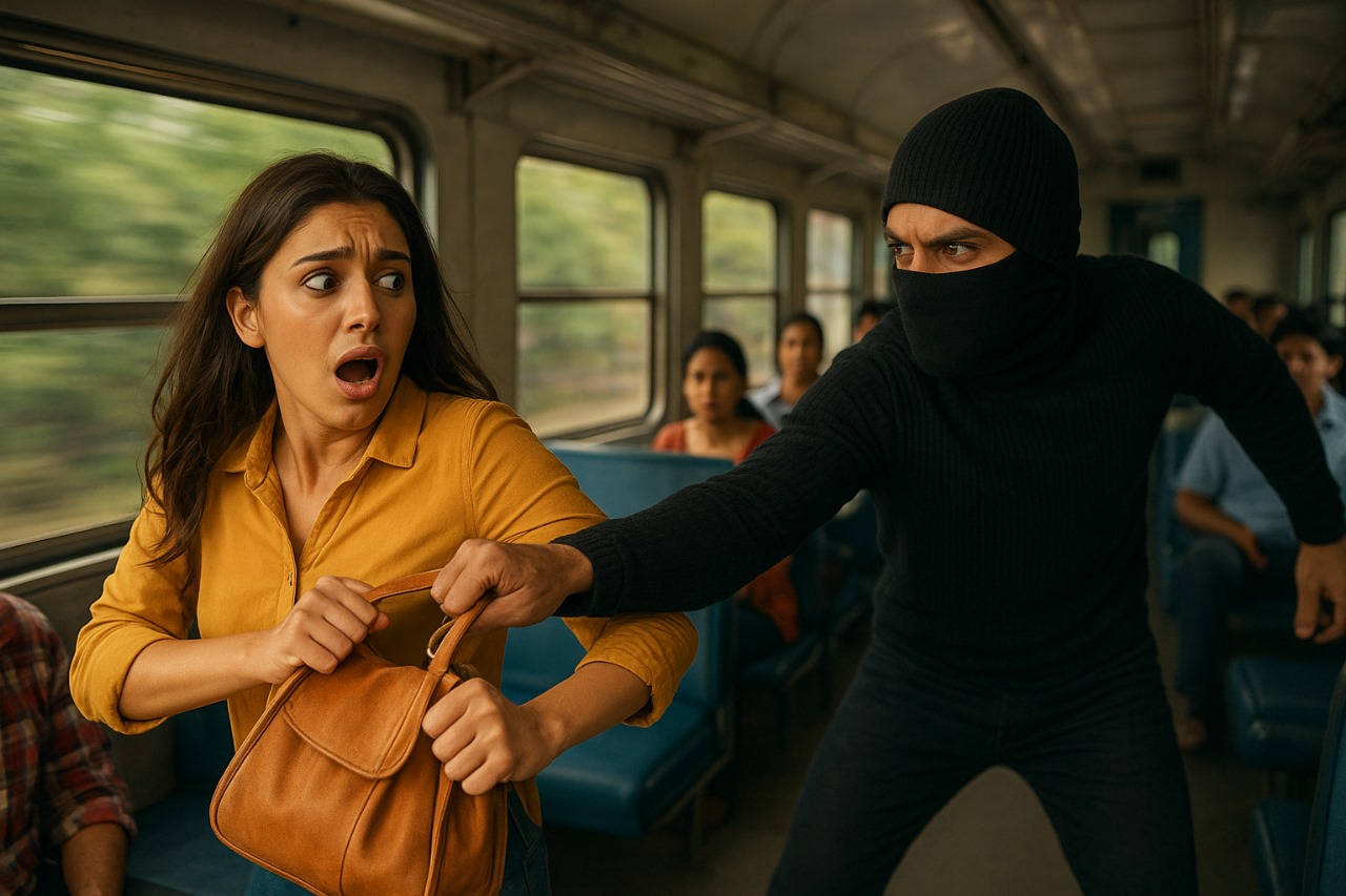 चलती ट्रेन में छात्रा से लूट।