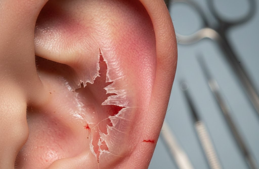 पिटाई से फटा कान का थप्पड़।