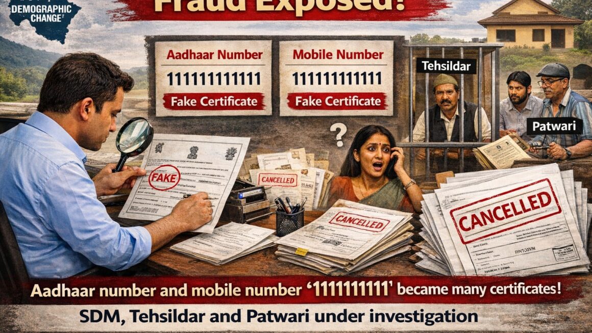 डेमोग्राफी चेंज : आधार और मोबाइल नंबर 1111111111….. फिर भी बन गया स्थायी निवास प्रमाण पत्र