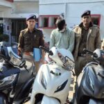 चोरी की स्कूटी के साथ हल्द्वानी में पकड़ा गया गाजियाबाद का चोर हिमांशु।