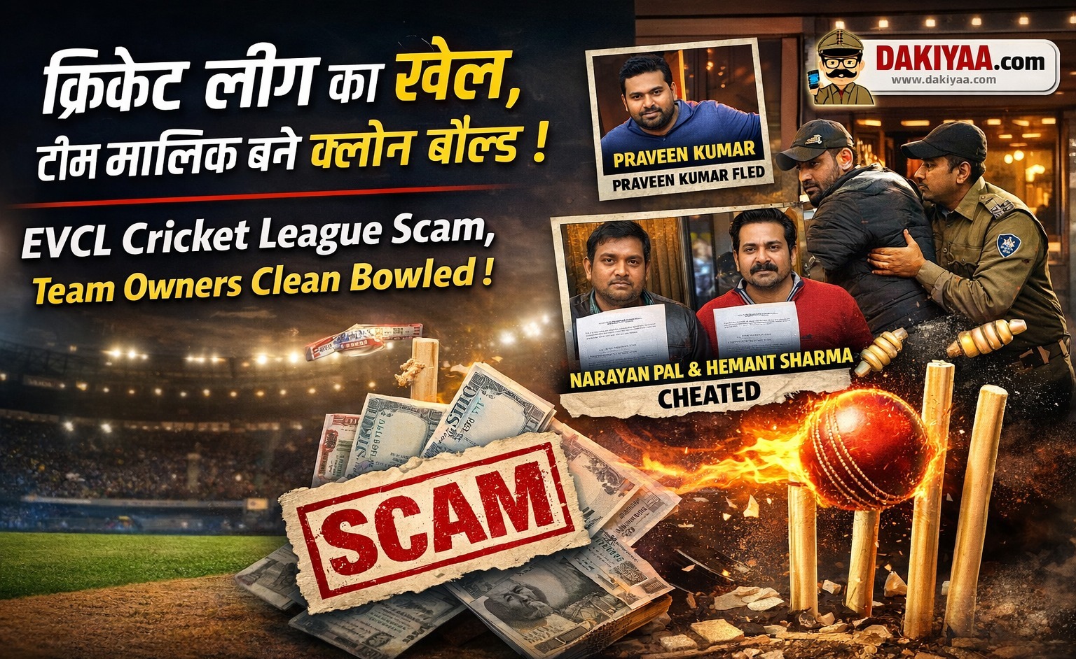 नैनीताल के हल्द्वानी में ईवीसीएल टी20 क्रिकेट लीग के नाम पर ठगी ।