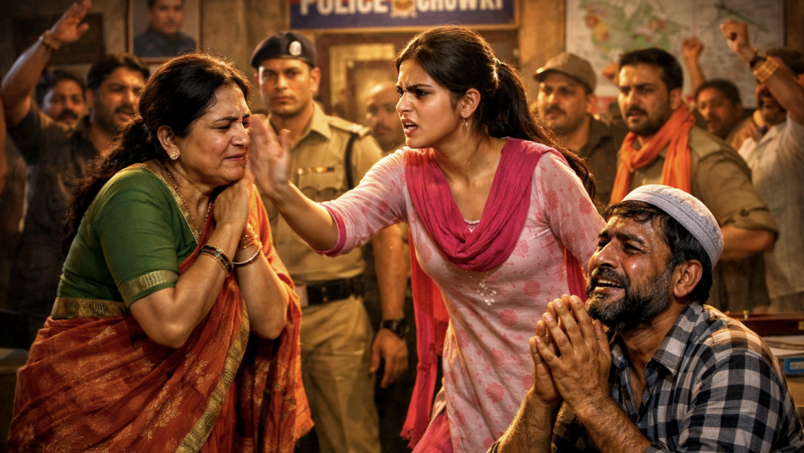 अधेड़ की मोहब्बत में ब्रेन वॉश, पुलिस चौकी में मां को जड़ा थप्पड़, गिड़गिड़ाता रहा पिता