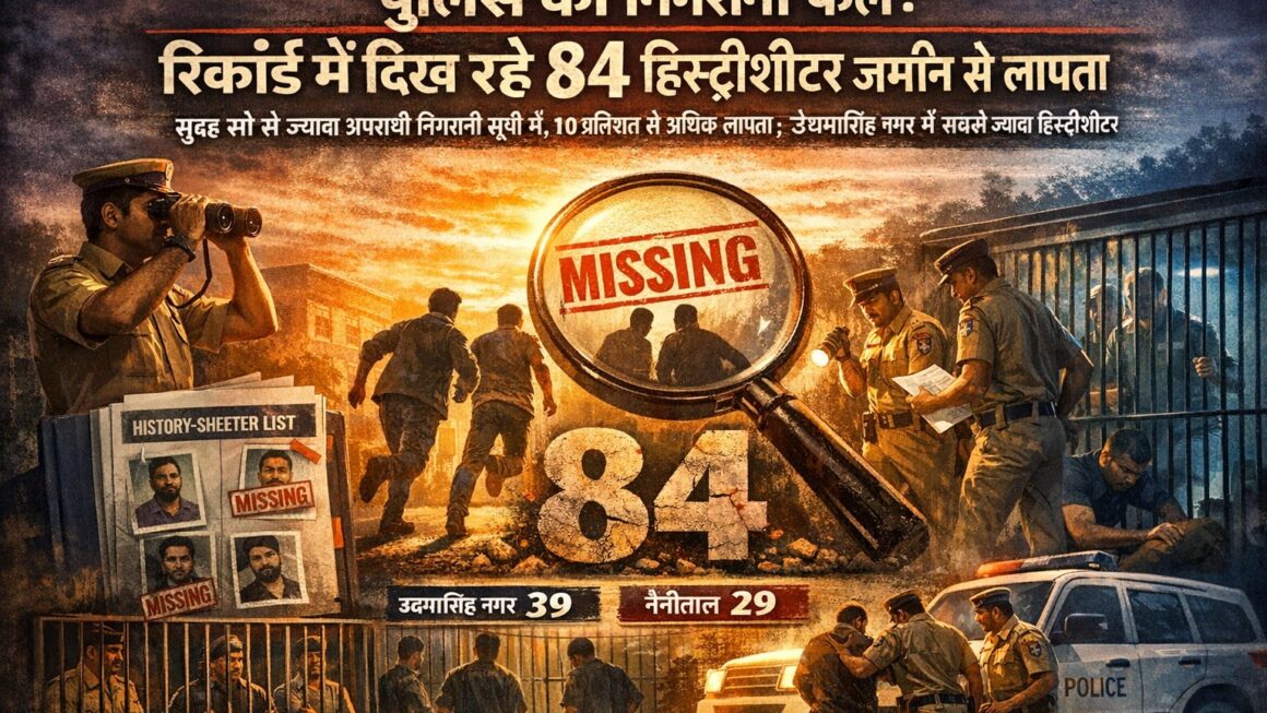 पुलिस की निगरानी फेल : रिकॉर्ड में दिख रहे 84 हिस्ट्रीशीटर जमीन से लापता