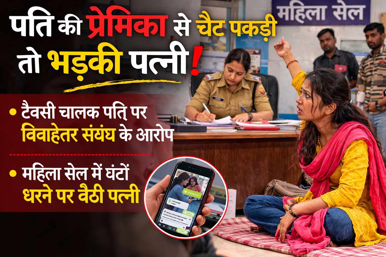 हल्द्वानी में पत्नी ने पकड़ी पति से प्रेमिका की चैट।