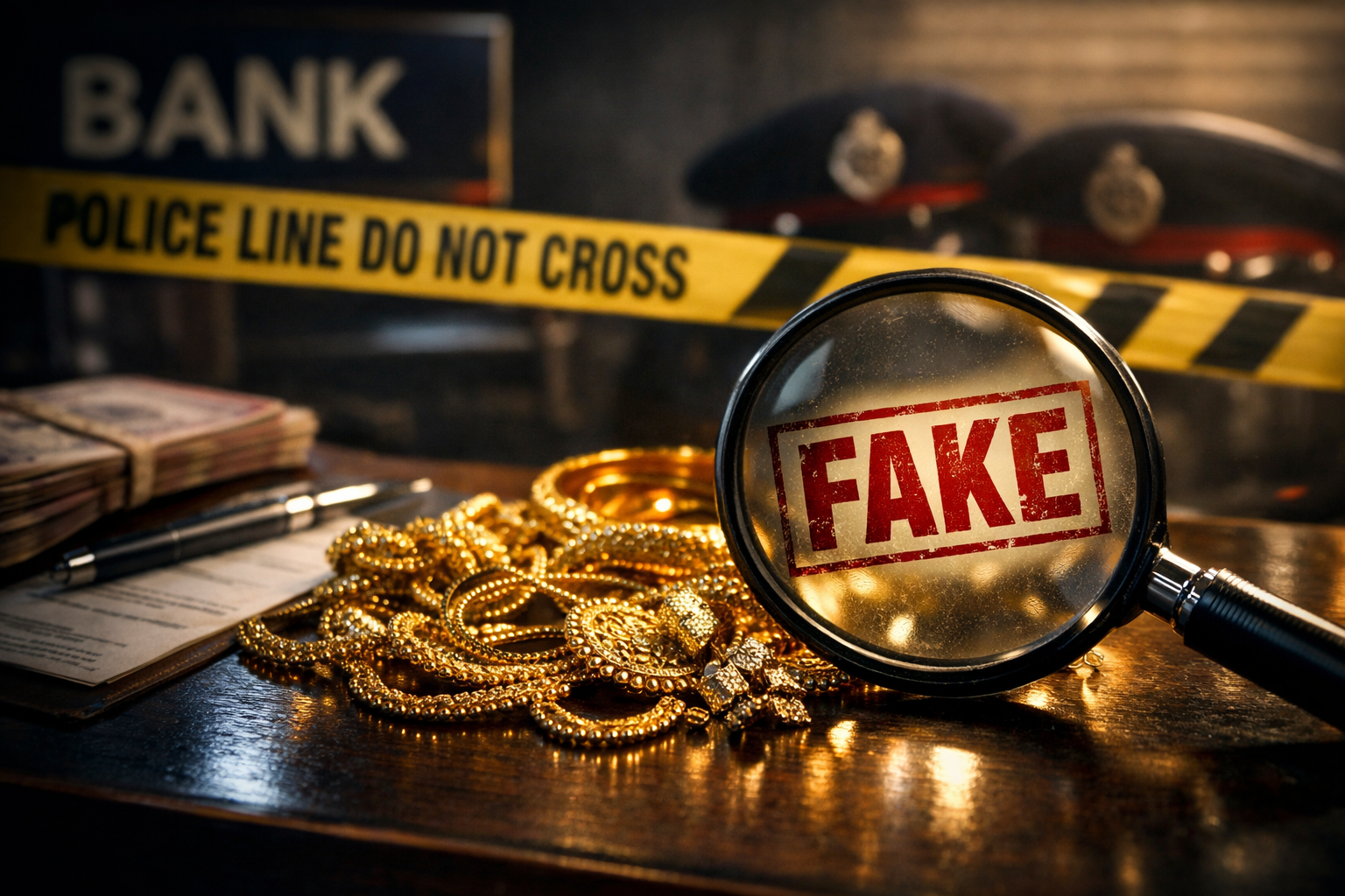 नकली सोना गिरवी रखकर बैंक से ठगी, ज्वेलर्स समेत 3 पर FIR