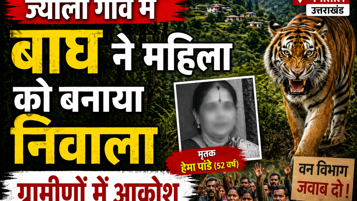 नैनीताल के ज्योली गांव में बाघ ने महिला को निवाला बनाया।