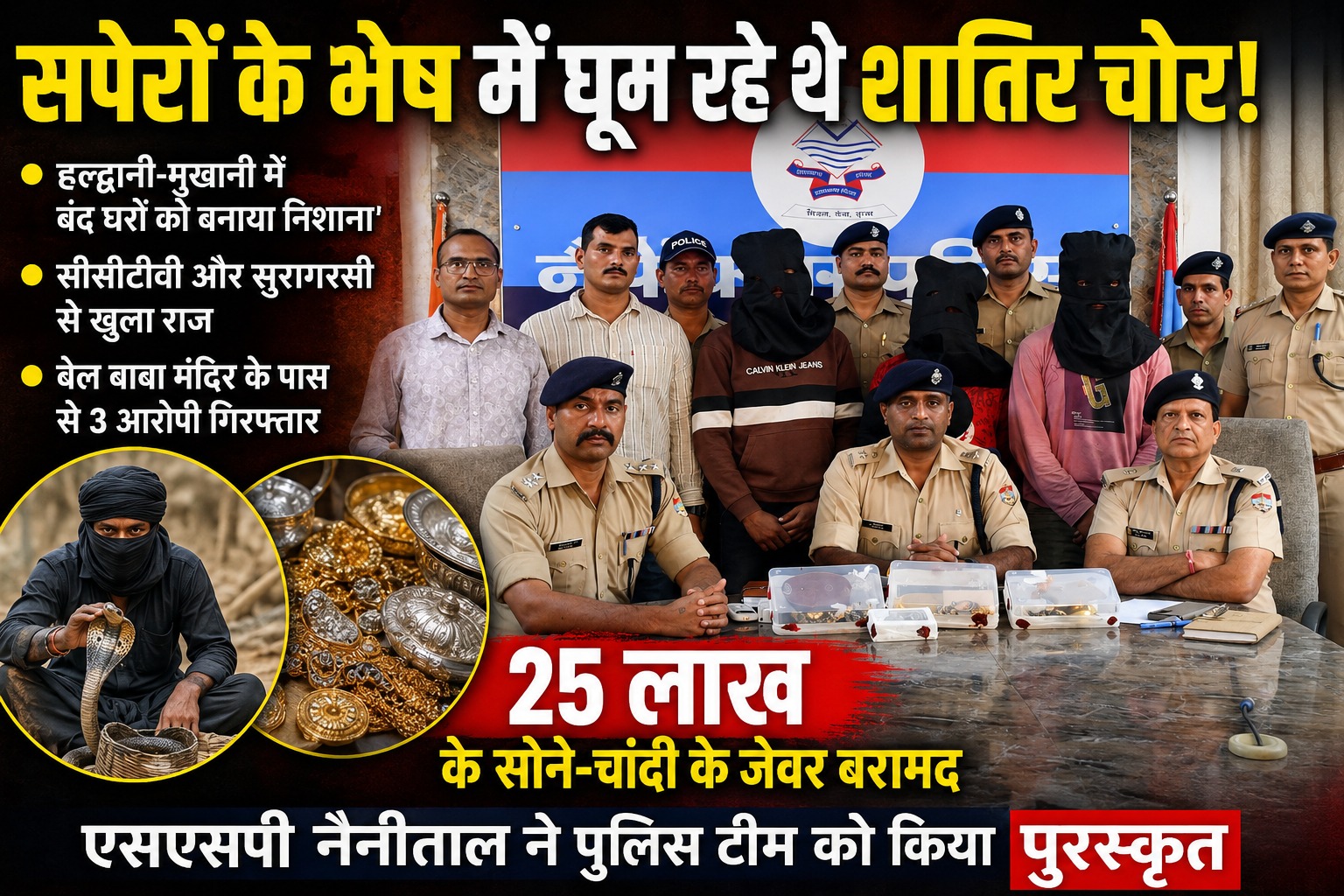 सपेरों के भेष में घूम रहे थे शातिर चोर, बंद घरों को बनाते थे निशाना