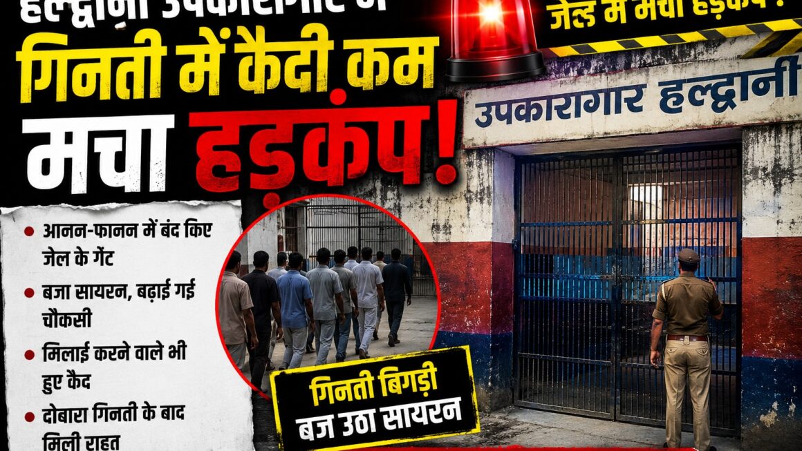 हल्द्वानी उपकारागार में कैदी की गिनती बिगड़ी, जेल में मचा हड़कंप