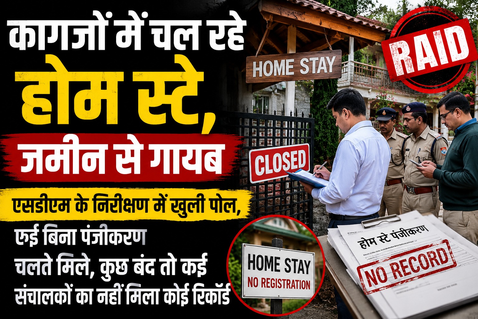 हल्द्वानी में होम स्टे पर छापा।