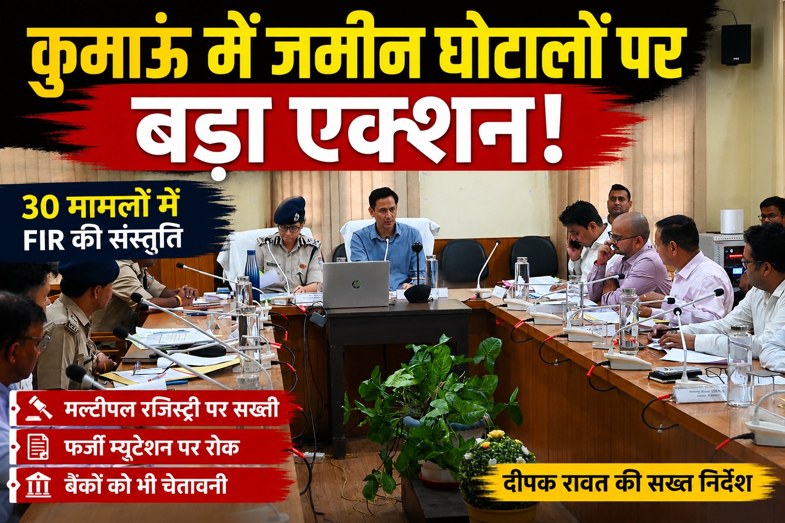 कुमाऊं में जमीन घोटालों पर बड़ा एक्शन, 30 मामलों में एफआईआर की संस्तुति