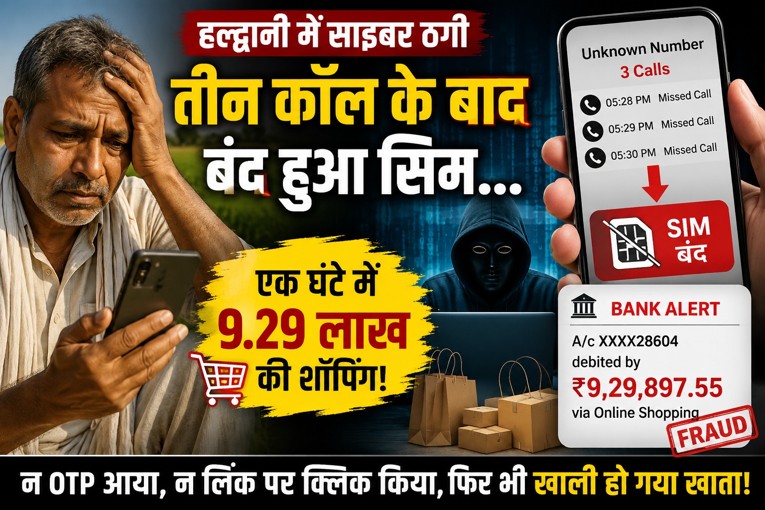 तीन कॉल… सिम बंद… और एक घंटे में 9.29 लाख की ऑनलाइन शॉपिंग, हल्द्वानी में साइबर ठगी का चौंकाने वाला मामला