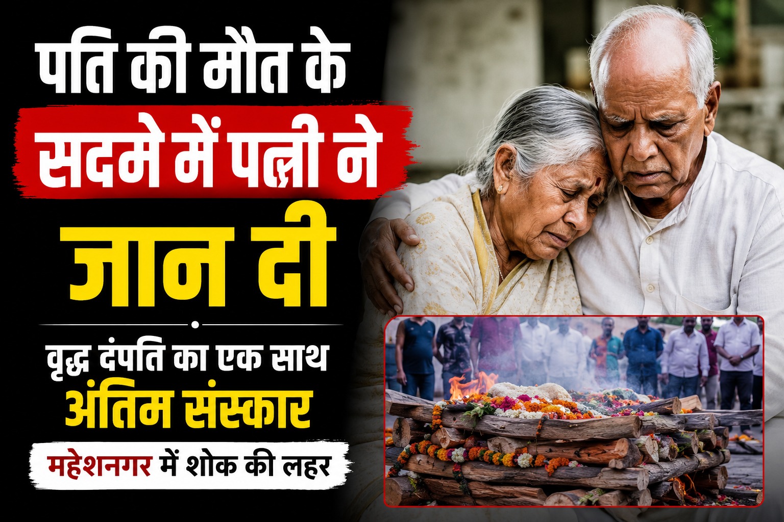पति की मौत, सदमे में 80 साल की पत्नी ने खाया जहर