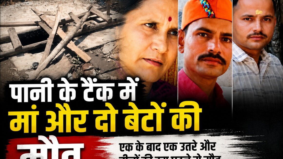पानी के टैंक में उतरे दो जवान बेटों और बूढ़ी मां की मौत
