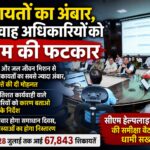 सीएम हेल्प लाइन की शिकायतों की समीक्षा करते सीएम पुष्कर सिंह धामी।