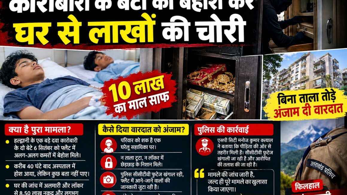 कारोबारी के बेटों को बेहोश कर घर से लाखों की चोरी