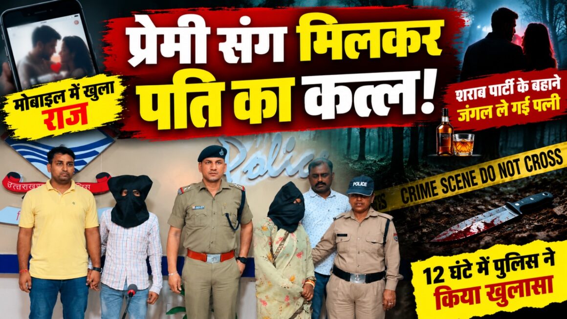 देहरादून में प्रेमी के साथ मिलकर पति को मौत के घाट उतारा।