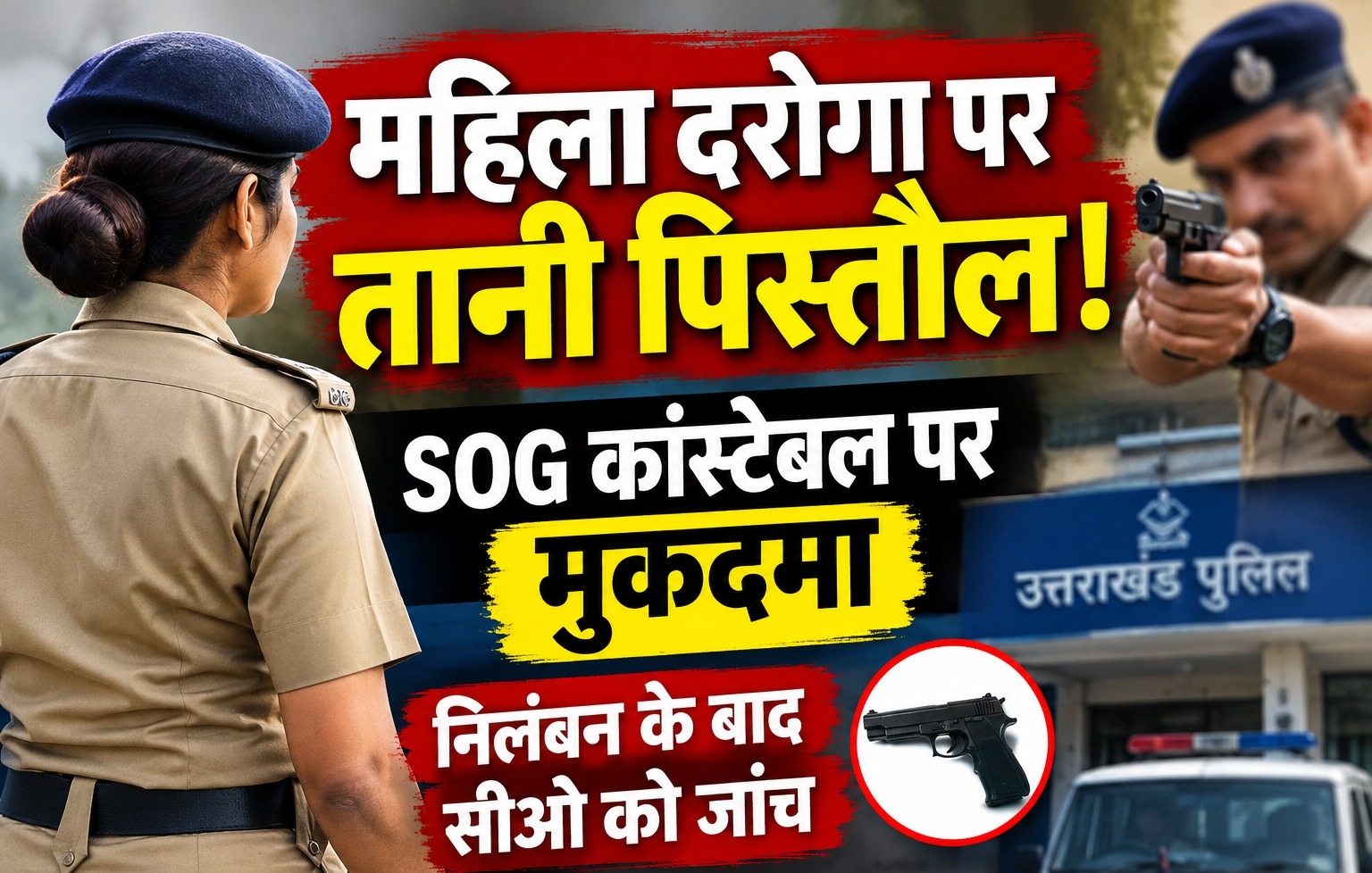 महिला दरोगा पर पिस्तौल तानने वाले एसओजी कांस्टेबल पर मुकदमा