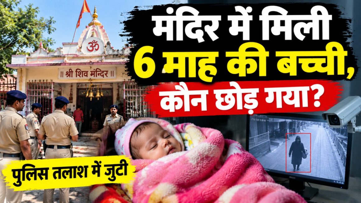 मंदिर में छह माह की बच्ची छोड़कर कौन हुआ गायब, पुलिस तलाश में जुटी