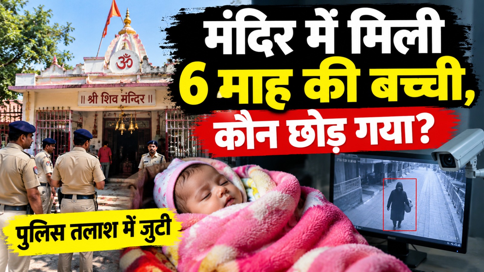 हल्द्वानी के मंदिर में मिली छह माह की बच्ची।